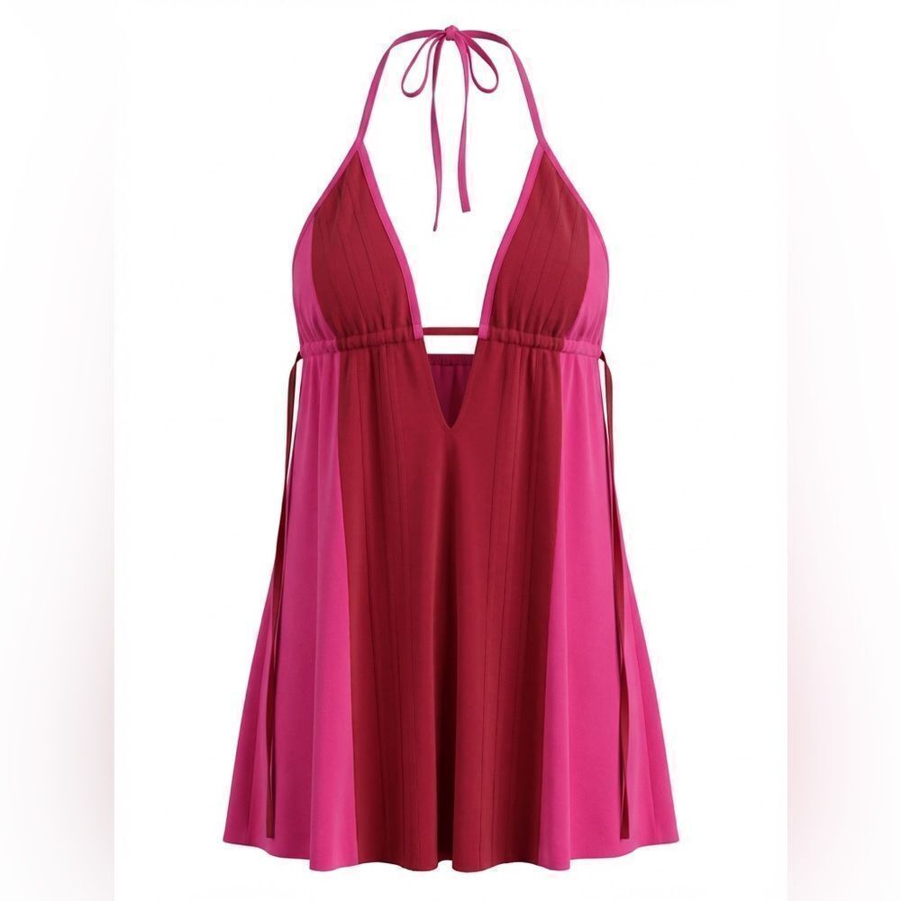 FREE PEOPLE WOMENS TANK TOP BLOUSE PINK AND RED SIZE M